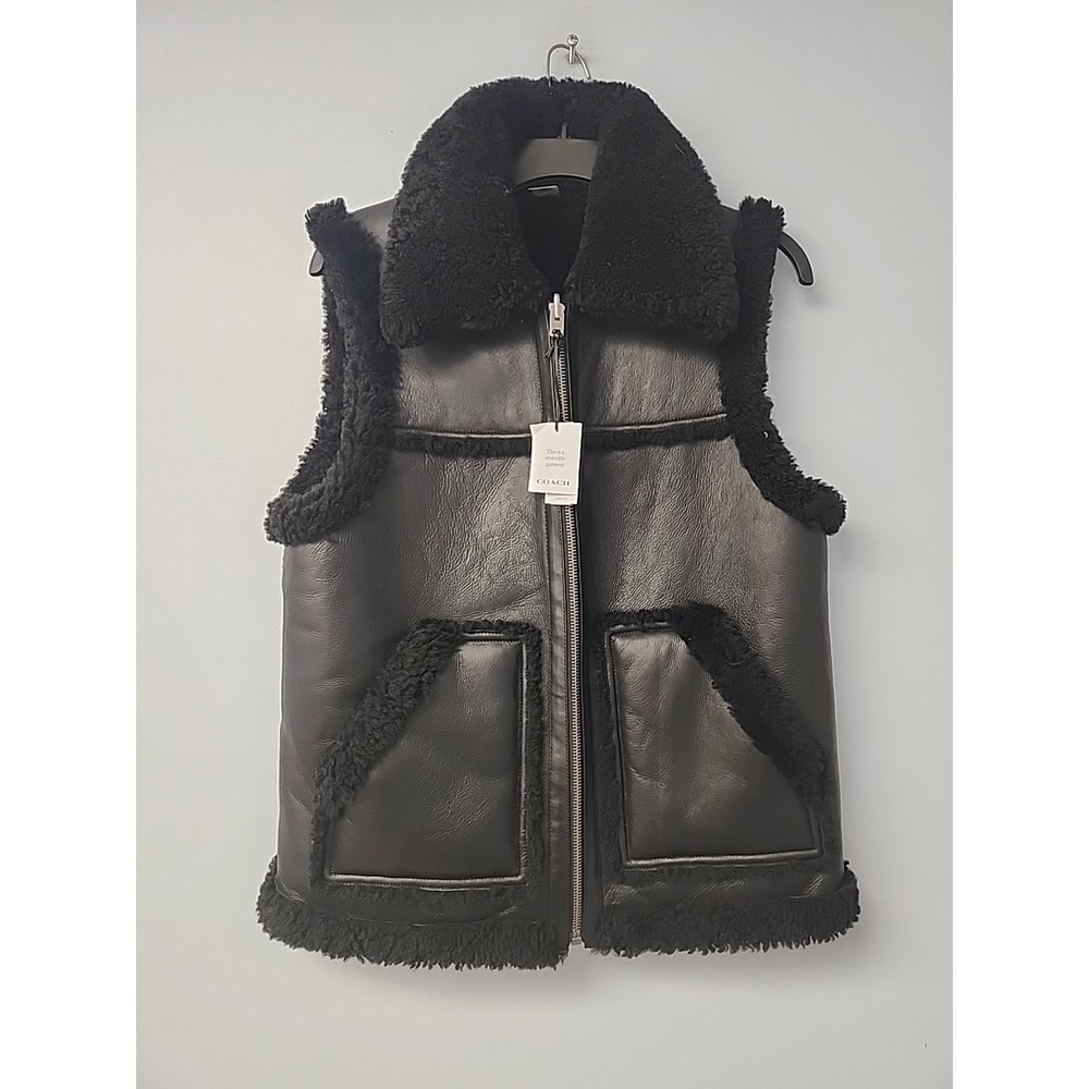 NWT Coach Reversible Shearling Womens ‎ Vest size L MSRP 1198$